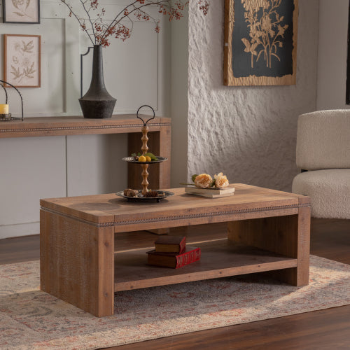 Rectangle Coffee Table With Solid Wood