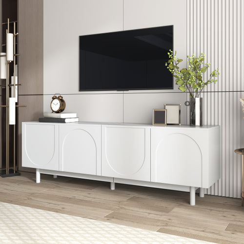 Modern Black TV Cabinet  175 X 38 X 56 Cm, Adjustable Shelves, Lightweight Lowboard TV Furniture In Luxury Style