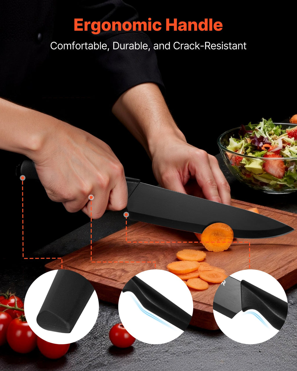 15-Piece Kitchen Knife Set with Block | Stainless Steel Chef Knife Set