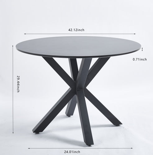 Fiberboard Black Dining Table