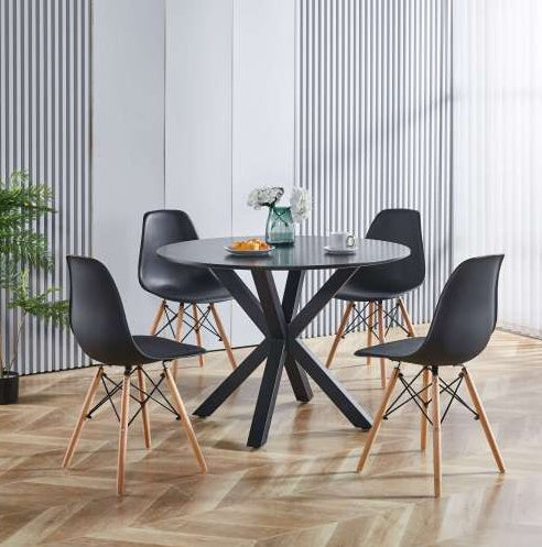 Fiberboard Black Dining Table