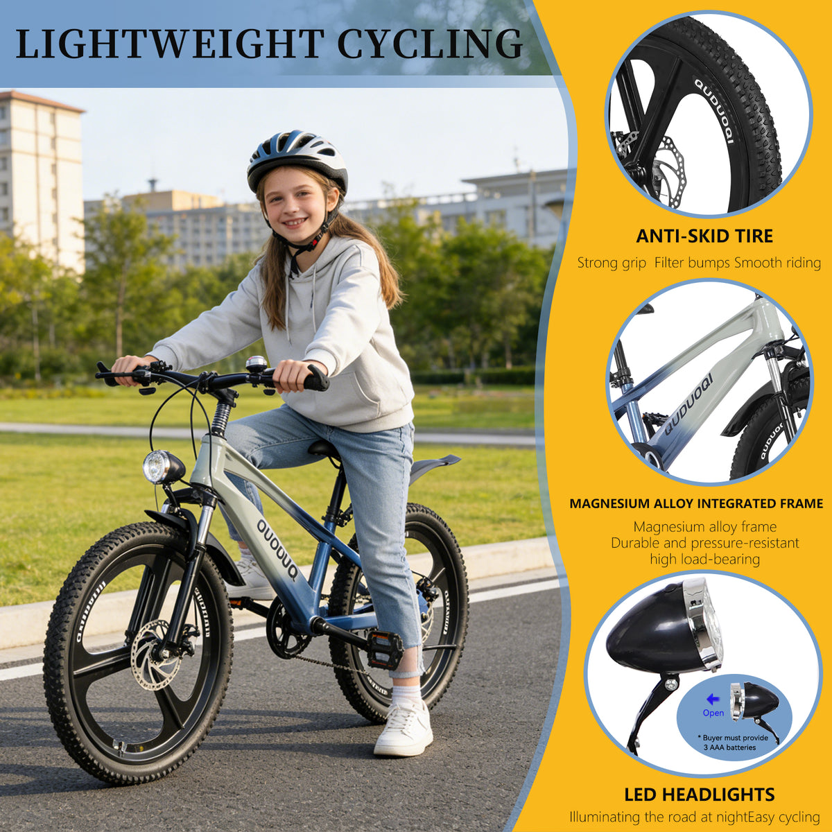 FKZNPJ 20 Inch Kids Mountain Bike, 7-Speed Youth Bicycle With Magnesium Alloy Frame  One-Piece Wheels, Lightweight Kids Bike For Boys And Girls Ages 8  -12