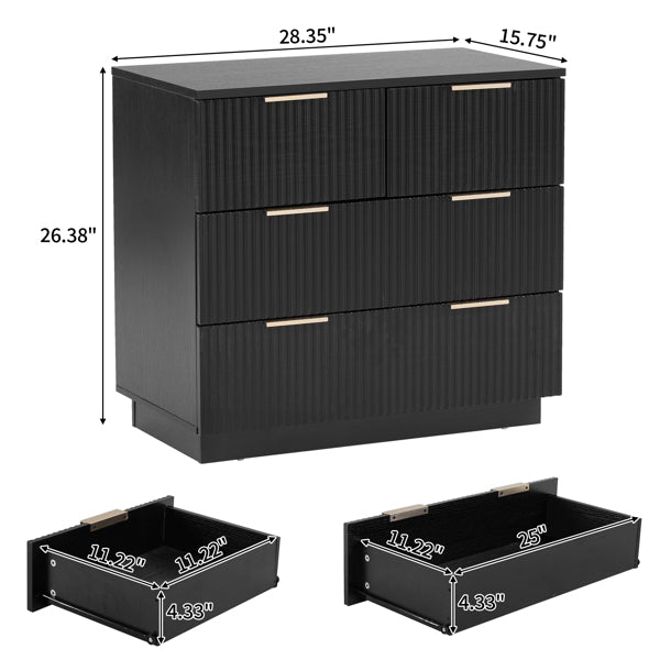 Modern Bedside Cabinet 4 Drawer | Wavy Design Nightstand