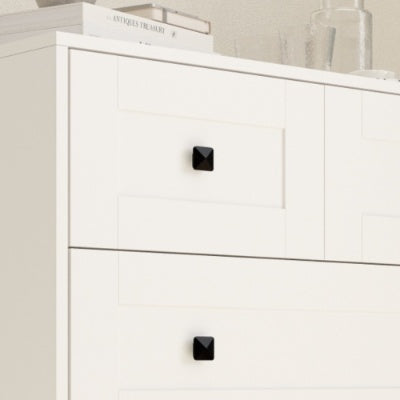 White 5 Drawer Dresser | Farmhouse Chest of Drawers