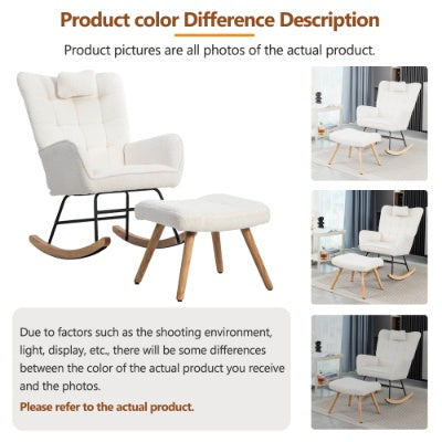Rocking Chair Rocker Chair Single Recliner Casual Lounger Lounge Chair Cushion For Living Room Bedroom