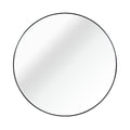 32 Inch Black Metal Framed Round Bathrrom Mirror For Wall.