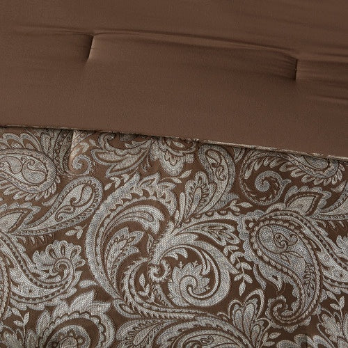 12 Piece Comforter Set With Cotton Bed Sheets Blue Brown Full