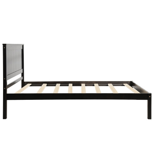 Platform Bed Frame With Headboard, Wood Slat Support, No Box Spring Needed,Twin, Espresso