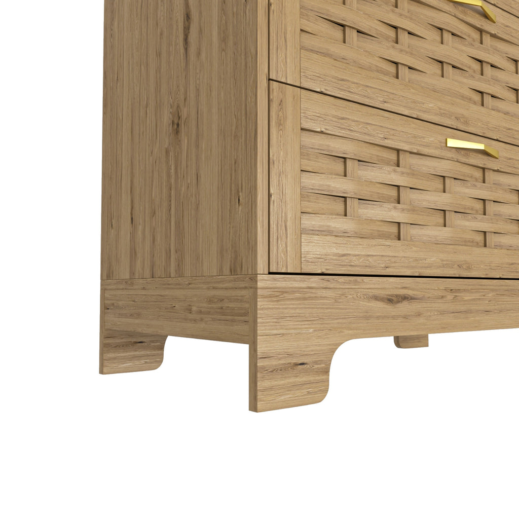 Wood 4 Drawer Dresser For Bedroom, Large Double Dresser With Wide Drawers, Modern Chest Of Drawers,S