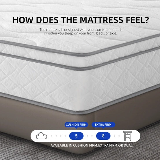 12 inch Queen Mattress  Hybrid Mattress With Memory Foam