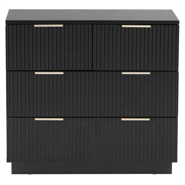 Modern Bedside Cabinet 4 Drawer | Wavy Design Nightstand