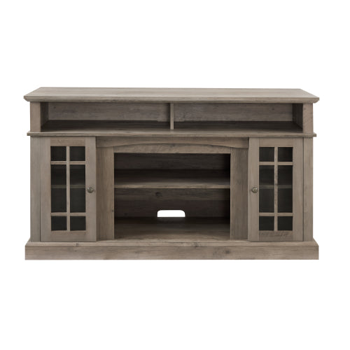 Classic TV Media Stand Modern Entertainment Console For TV Up To 65 With Open And Closed Storage Space, Gray Wash