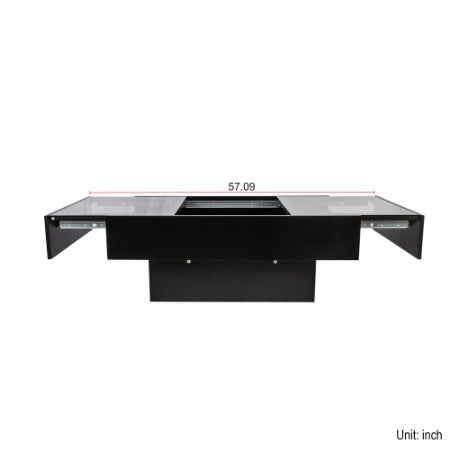 Coffee Table With Sliding Tabletop, Center Table With Hidden Storage Compartment, Extendable Table For Living Room