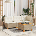 Garden Table 55x Poly Rattan Acacia Wood   Garden Table