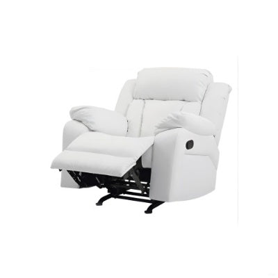 Elegant White Recliner With Padded Arms