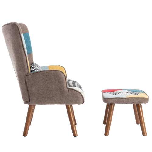 Multi-colour Lounge Chair With Footrest, Backrest And Cushion, Living Room Lounge Chair Combination