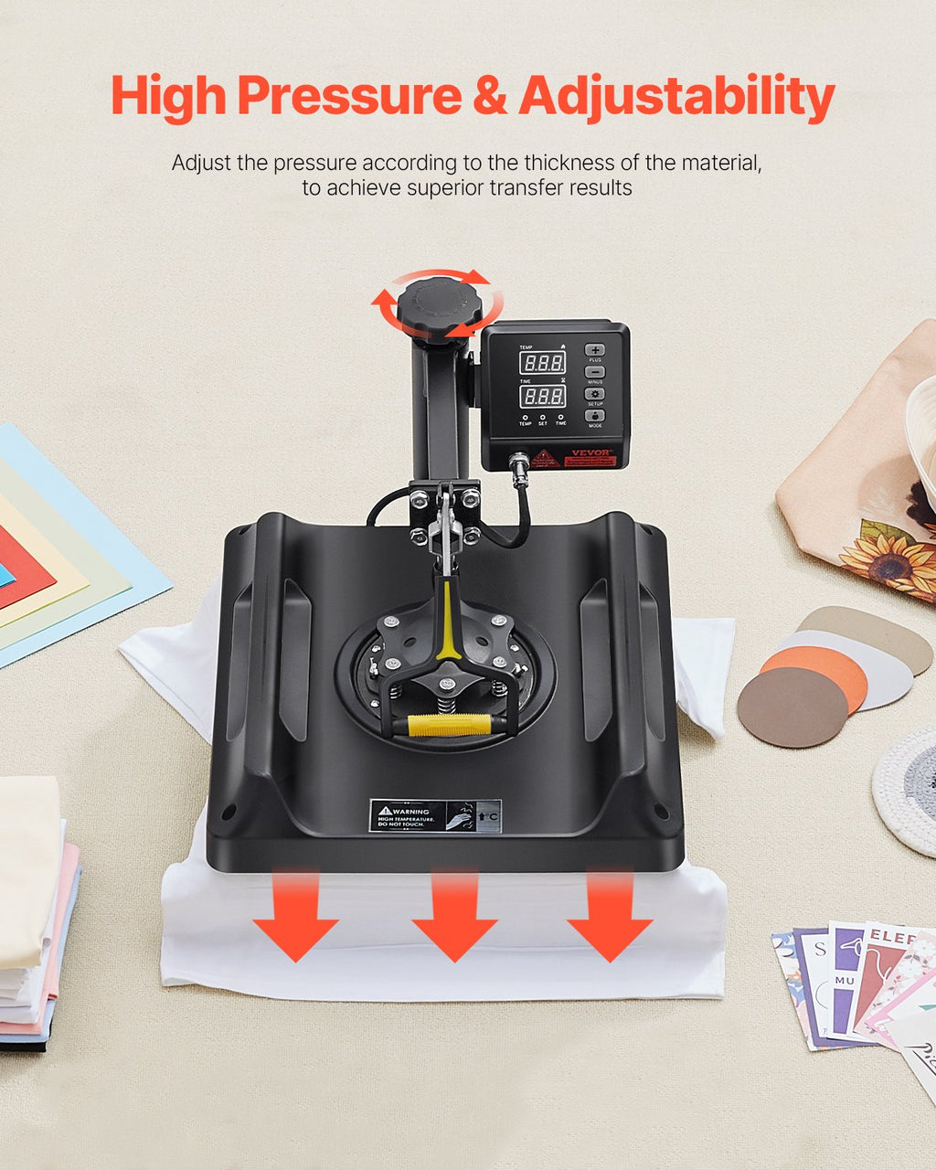 Heat Press Machine Sublimation Machine 15 X 15 Inch Press Set Black