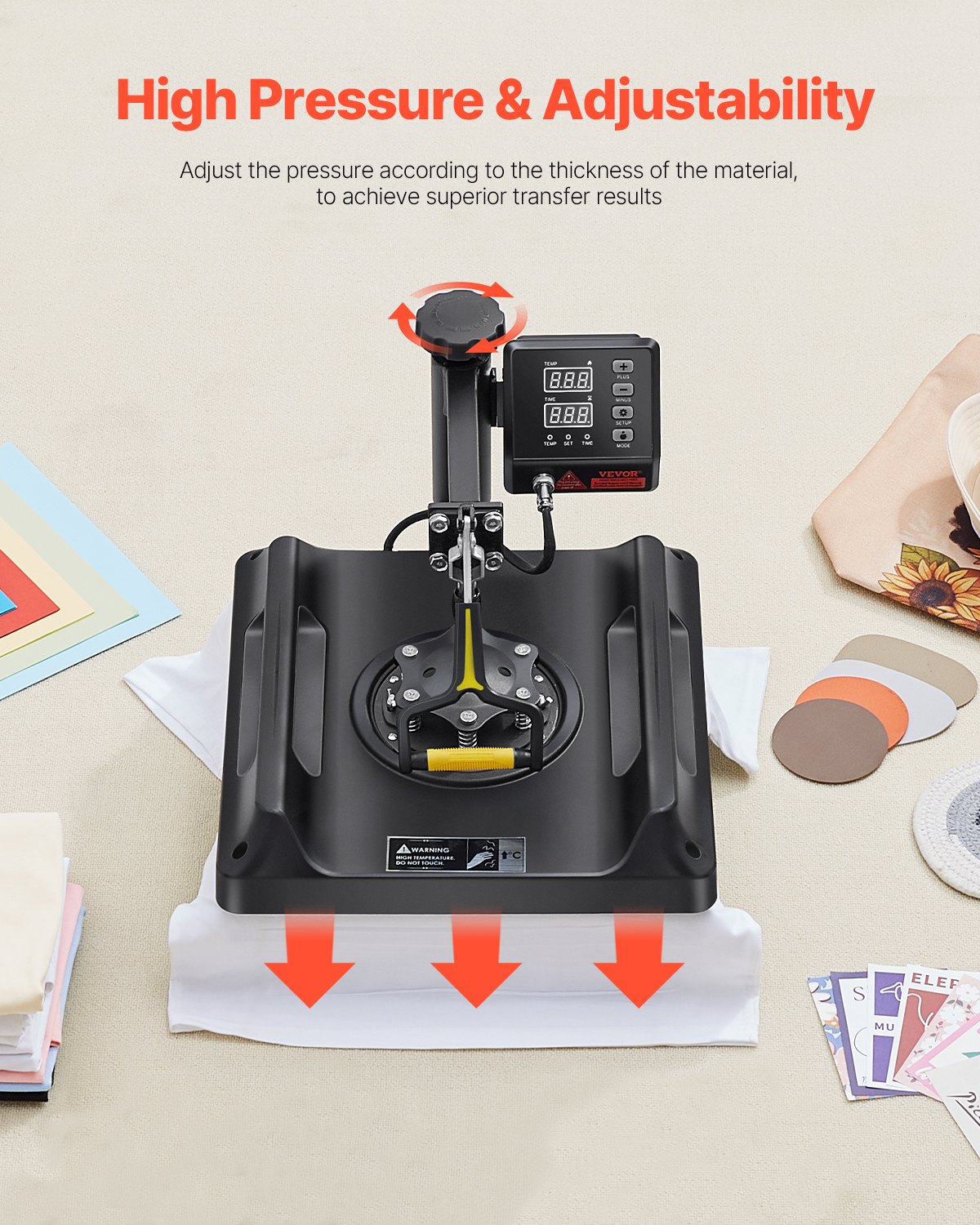Heat Press Machine Sublimation Machine 15 X 15 Inch Press Set Black