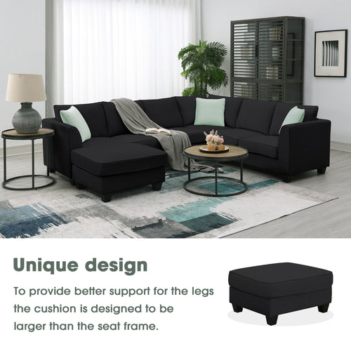 112 87 Sectional Sofa Couches, 7 Seats Modular Living Room Sets