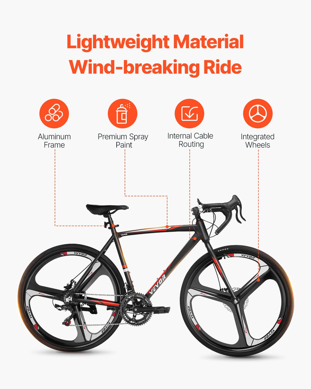 Road Bike, 700C Wheels Racing Bike, SHIMANO 14 Speeds Drivetrain City Commuter Road Bicycle, Urban Adult Sport Bike With Lightweight Aluminum Alloy Frame, Drop Bar, Disc Brake, For Men Women