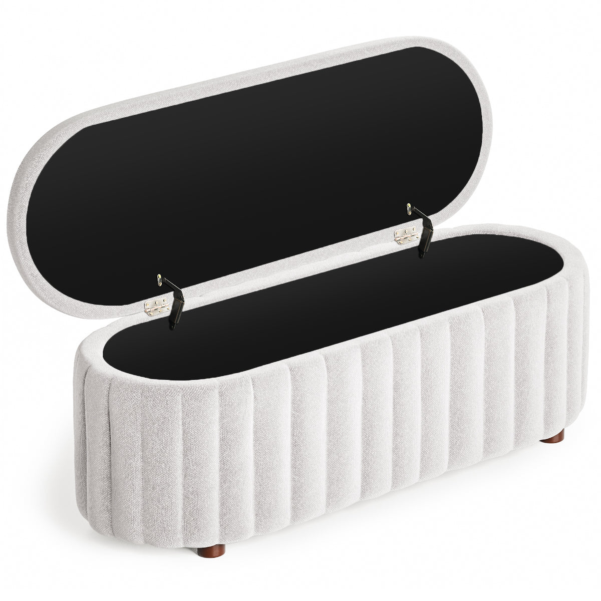 Linen Upholstered Storage Bench