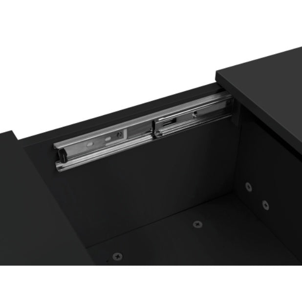 Black high gloss Coffee Table, With Push-Pull Storage Structure, Double-Sided Drawers