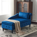 Velvet Chaise Lounge Sofa With Storage, Upholstered Chaise Lounge Couch With Pillow For Living Room, Modern Nailhead-Trim & Button-tufted Lounge Chair, Bedroom And Office, Right Armrest