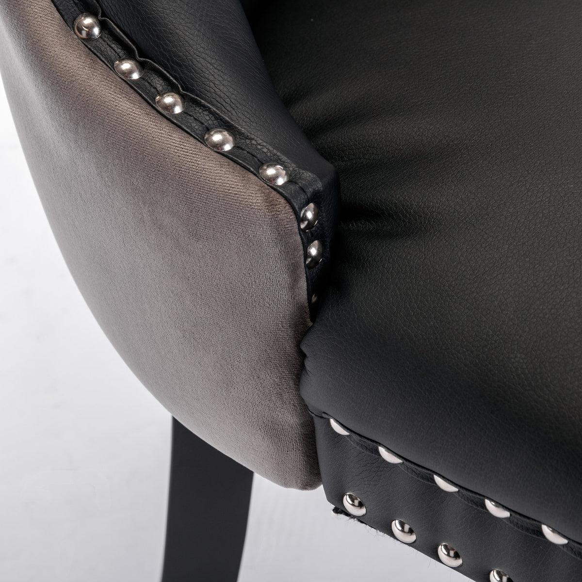 A&A Nikki  Modern Tufted Solid Wood PU & Velvet Upholstered Sofa