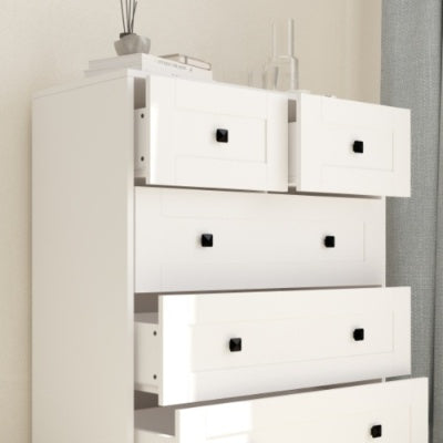 White 5 Drawer Dresser | Farmhouse Chest of Drawers
