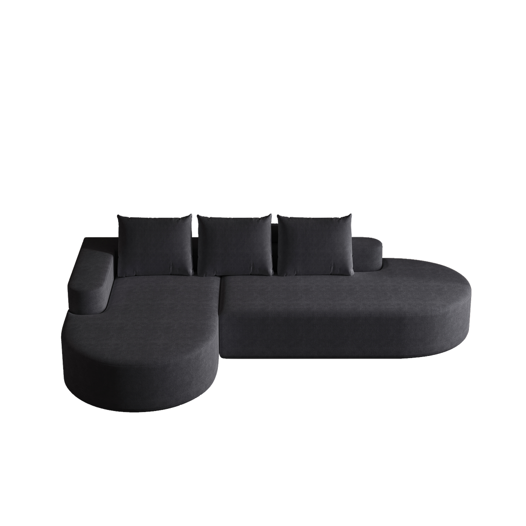 Modern Curved Sofa ,Chenille Upholstered Sectional Sofa Couch Set,Modular 108.5 L Shaped Sectional Living Room Sofa Set With 3 Pillows,Free Combination Sofa Couch For Living Room,Bedroom