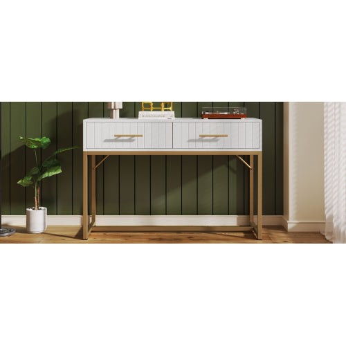 Dressing Table With 2 Drawers 75 Cm High ,Chest Of Drawers Bedroom Highboard White Sideboard Chest Of Drawers For Bedroom, White  H76.5 W100 D45 Cm