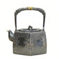 Pure 999 Fine Silver **Title:** Elegant  Dragon Teapot with Gold Accents and Woven Pattern-Fine large teapot - Handicraft
