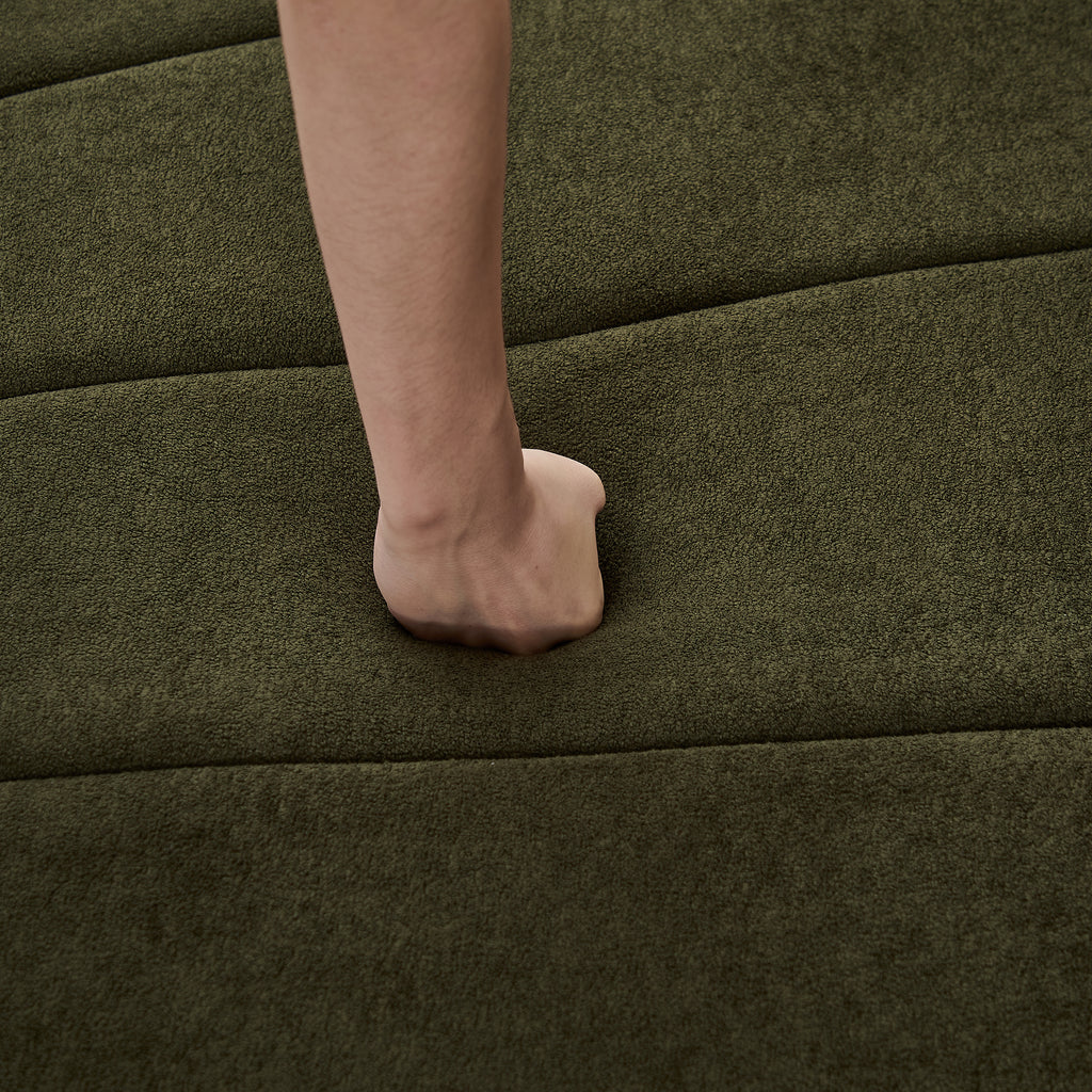 Chenille Curved Sectional Sofa With 2 Pillows,Curved Symmetrical Modular Semi Circular Sofa Sectional For Bedroom, Living Room, Office For Leisure Or Nap, Reading Room, And Lobby
