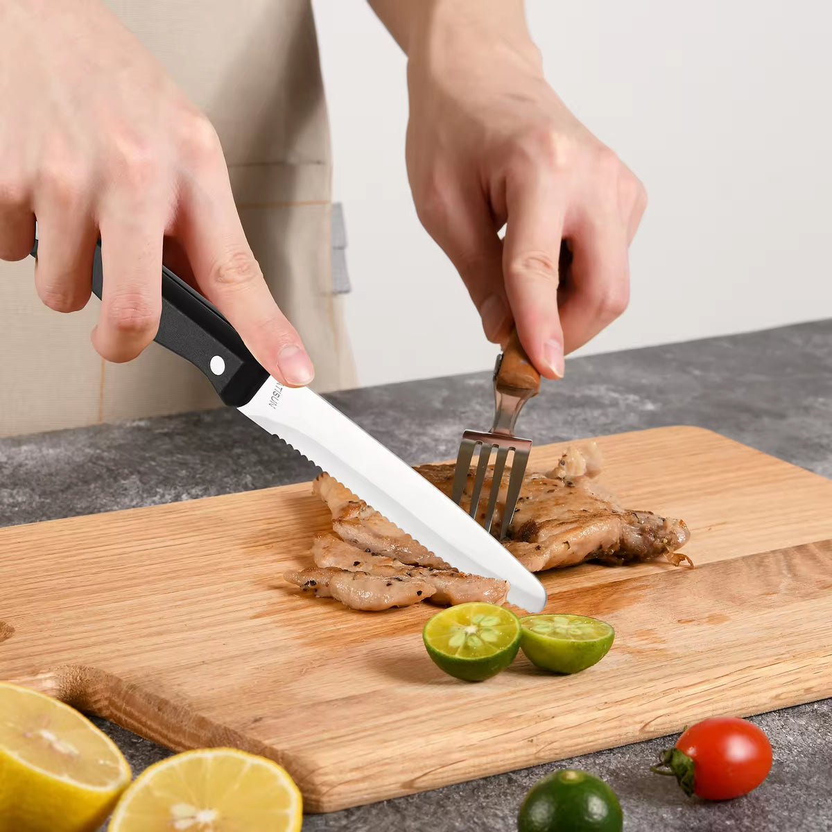 12-piece Kitchen Knife And Accessory Set With High-carbon Stainless Steel Blades, Including Meat And Steak Knives, With ABS Handles