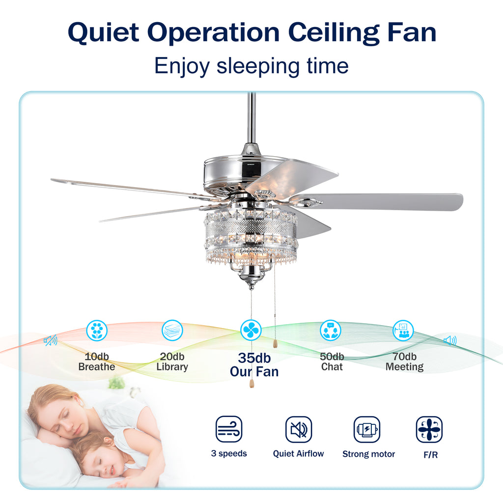 3-Light Chrome Drum Shade LED Ceiling Fan Remote, Traditional Farmhouse Rustic Industrial Bohemian Country Cottage Transitional Glam For Home, Kitchen, Living Room