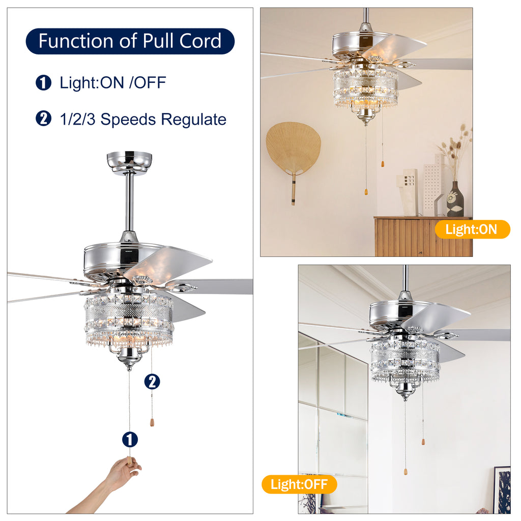 3-Light Chrome Drum Shade LED Ceiling Fan Remote, Traditional Farmhouse Rustic Industrial Bohemian Country Cottage Transitional Glam For Home, Kitchen, Living Room