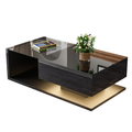 Coffee Table, High-gloss Black. Side Tables, Coffee Tables With Glass And LED