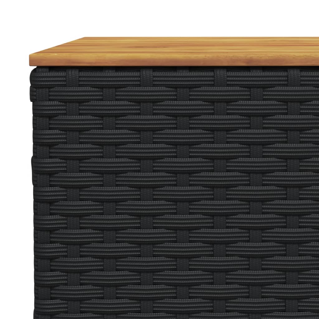 Garden Table 55x Poly Rattan Acacia Wood   Garden Table