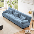3-Seater Sectional Sofa Modular Deep Seat Sofa Couch , Chenille Sofa Soft Comfy Upholstered Furniture For Living Room, Apartment, Studio, Office,Chenille Blue