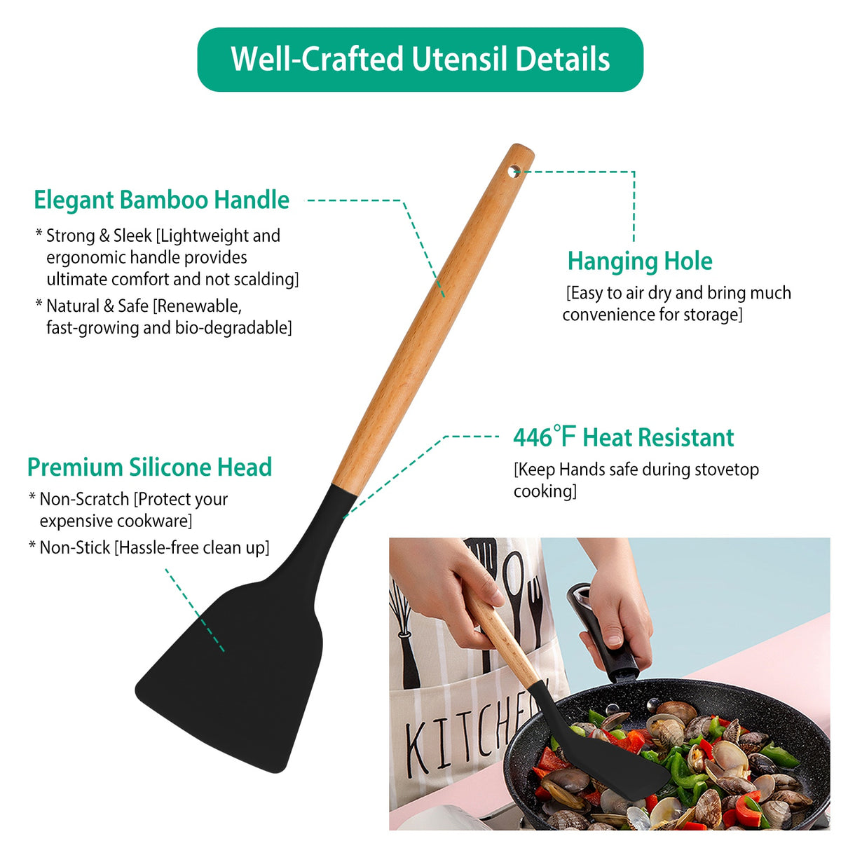 11 Piece Silicone Cooking Tool Set