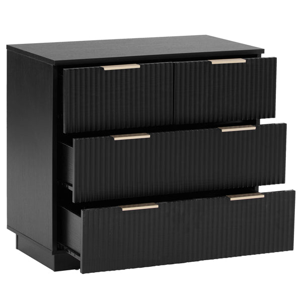 Modern Bedside Cabinet 4 Drawer | Wavy Design Nightstand