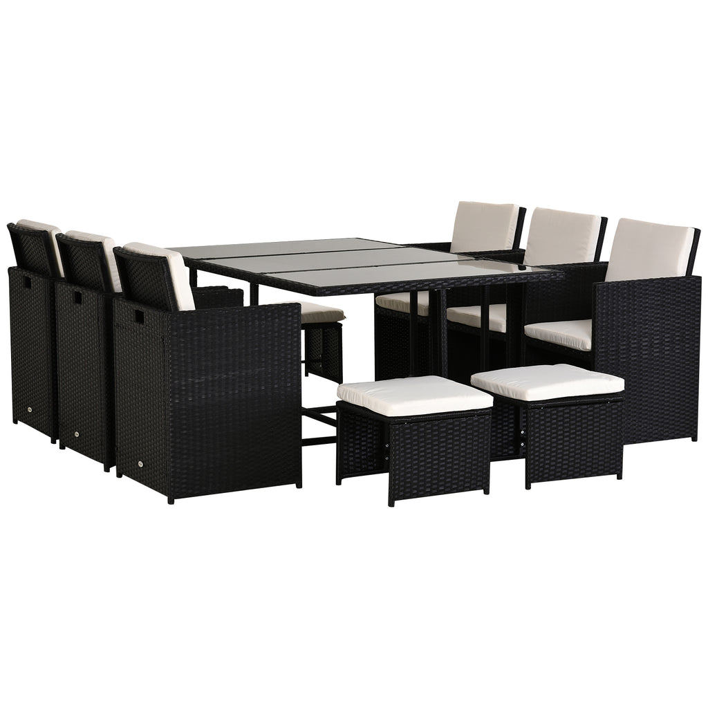 Rattan Garden Furniture Set 6 Seater Cube | Patio Dining Set with Cushions