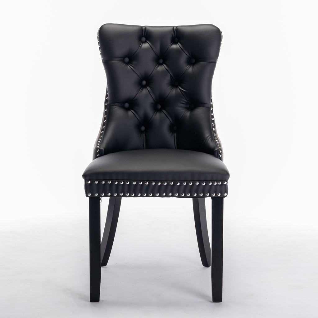 A&A Nikki  Modern Tufted Solid Wood PU & Velvet Upholstered Sofa