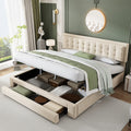 Upholstered Bed King Size Bed 5ft 150x200cm Velvet Fabric  Double Bed  Large Storage Space,With Slats And Headboard,Without Mattress,Grey