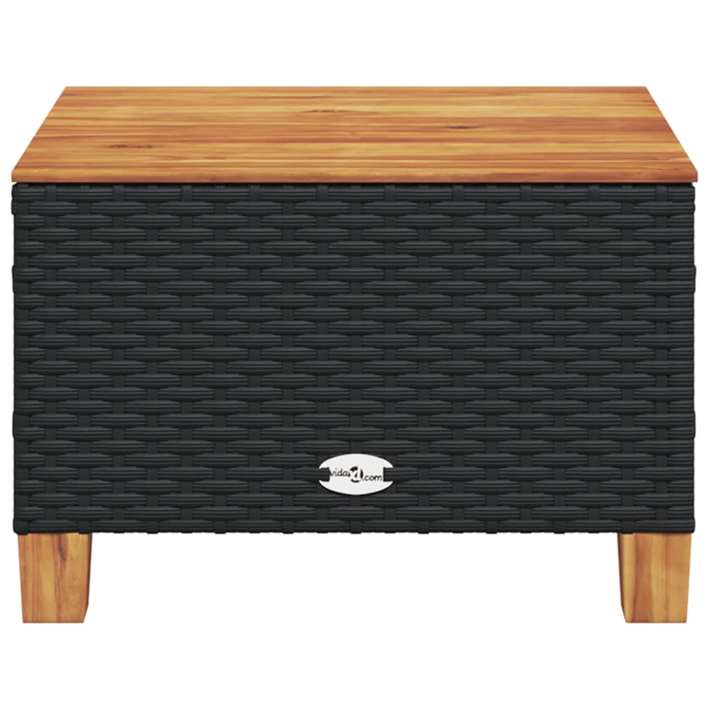 Garden Table 55x Poly Rattan Acacia Wood   Garden Table