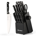 19-piece Knife Set, German Steel, Durable, Dishwasher-safe, Kitchen Knife Set With Built-in Sharpener For Chopping, Slicing, Dicing And Cutting