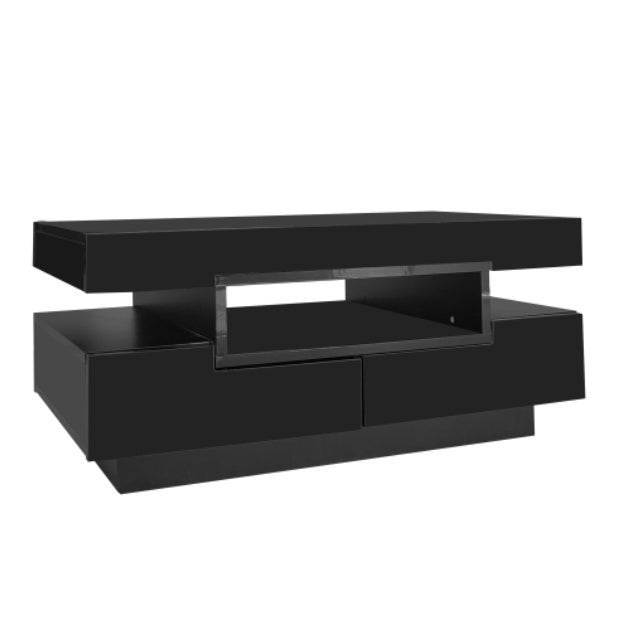 High gloss LED Coffee Table with Four Drawer storage