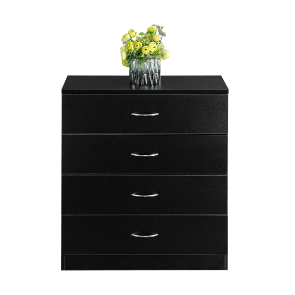4-drawer Bedside Storage Cabinet, Black