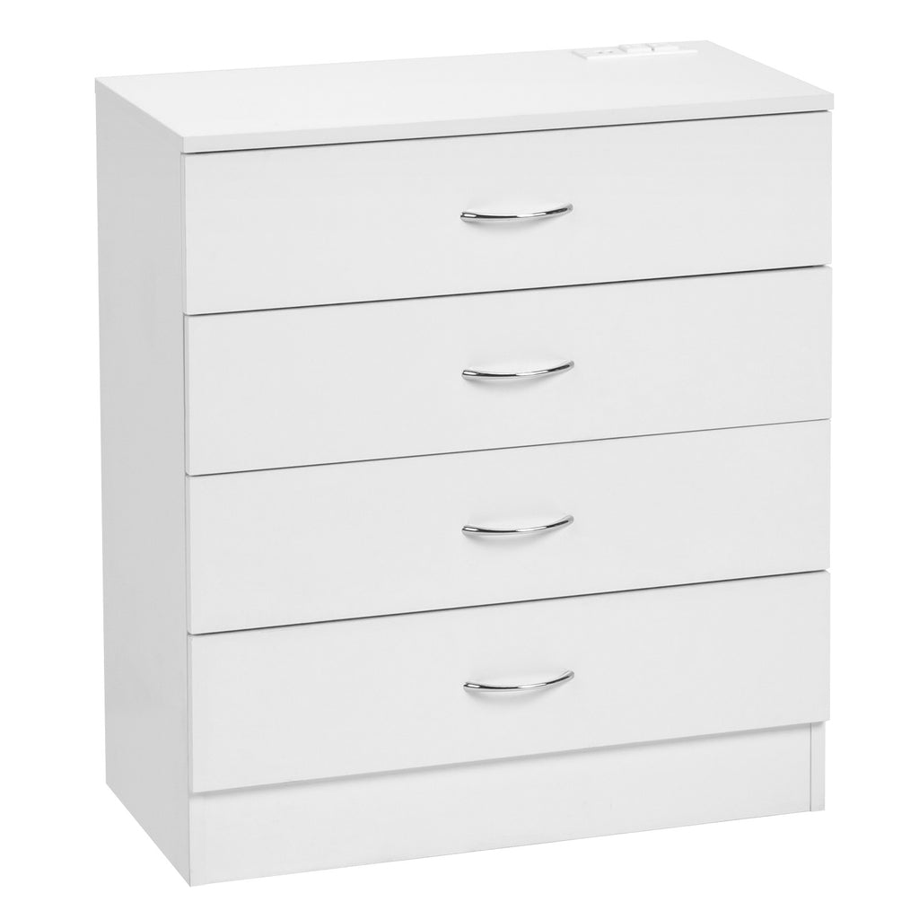 4 Drawers, 2 USB  2 Sockets, Bedside Table