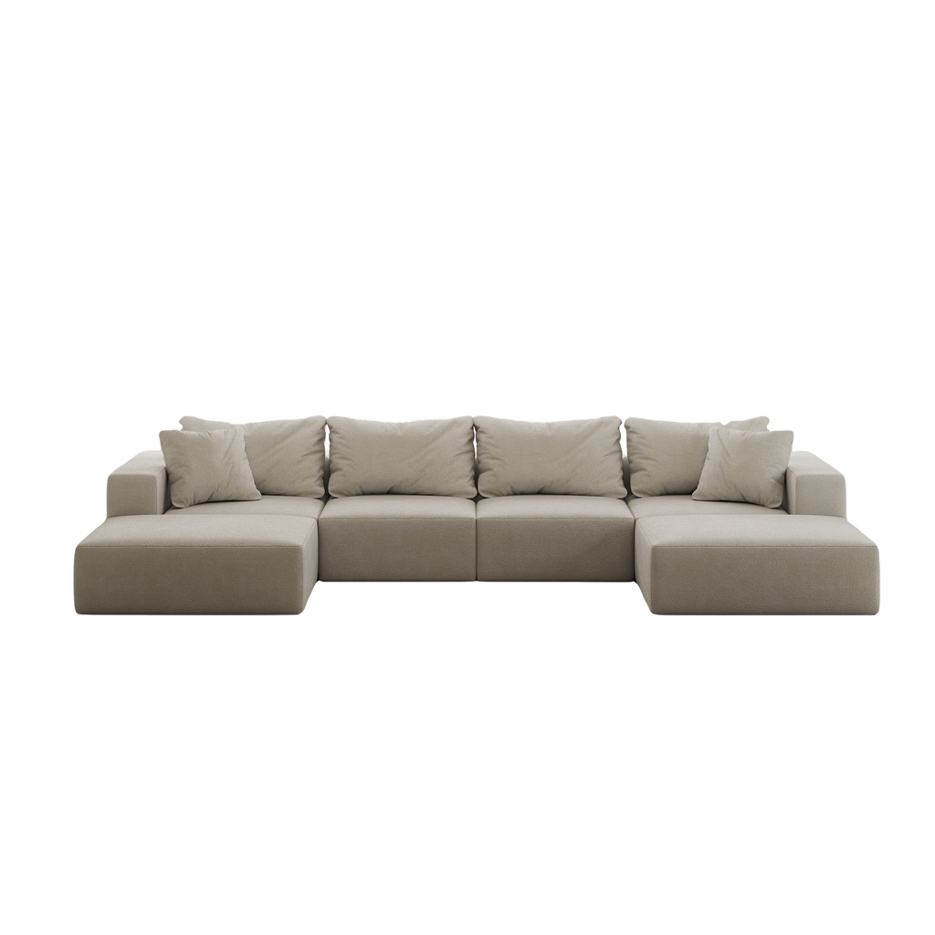 Oversized Sponge Cloud Sofa,Modern Upholstered Sectional Sofa Couch Set,Modular 162  L Shaped Sectional Living Room Sofa Set With 6 Pillows,Free Combination Sofa Couch For Living Room,Bedroom